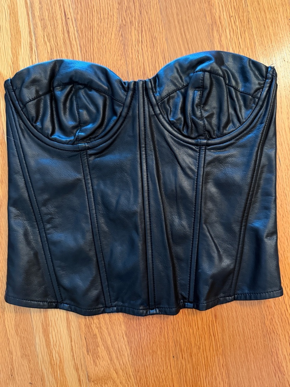 Edikted Black Ribbed Top with Tag Detail